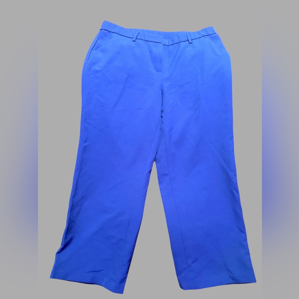 Lieb brand cobalt royal blue wide leg cropped pants sz 30 Capri length